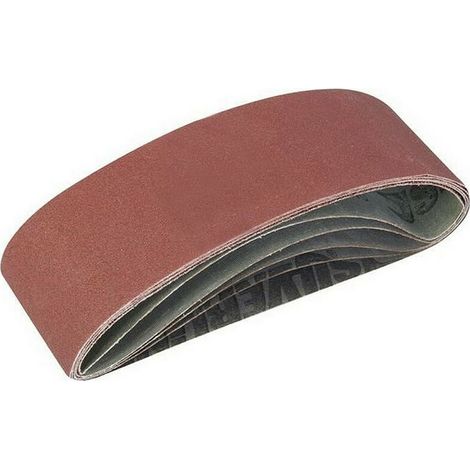 Lot 5 bandes abrasives assorties 75 mm x 533 mm pour ponceuses