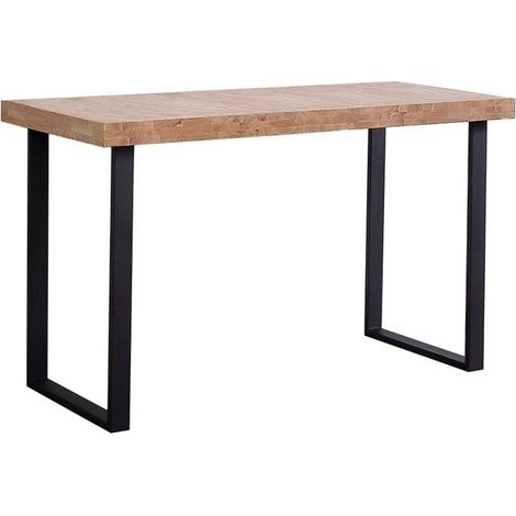 Home Heavenly® - Mesa de estudio Darek, Escritorio industrial, Tabla madera, Patas metal Color: Roble Nordish - Negro (1/5)