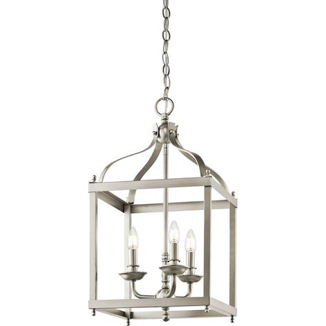 Pendelleuchte Deckenlampe Stahl Nickel D 30,5 cm Esszimmerlampe 3 Flammig
