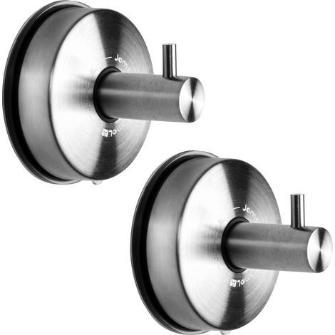Crochet Ventouse Salle de Bain Mural Accroche Serviette Inox Puissant Porte Serviette Douche Cuisine Ventouse Patère Manteau Carrelage Brossé 2 PCS (1/5)