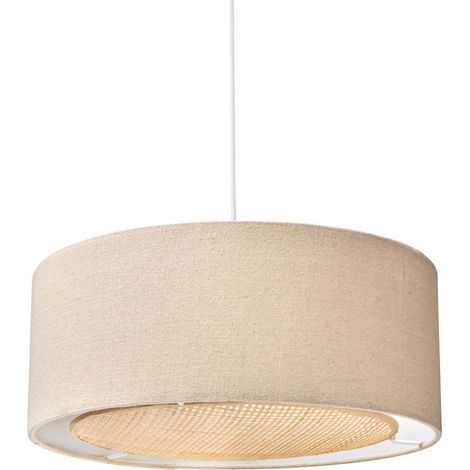 Suspension lin et bambou diamètre 35cm