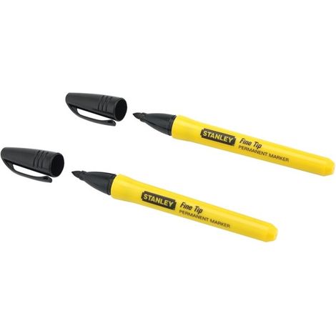 Stanley STA047316 Permanent Fine Tip Marker Pens Twin Pack 2 Pack 0-47-316