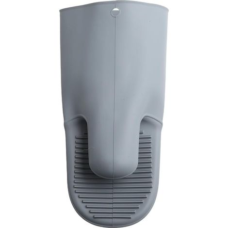 Guante de silicona resistente al calor con superficie antideslizante, apto para lavavajillas, ideal para cocinar, hacer barbacoas y usar en el horno (gris). (1/5)