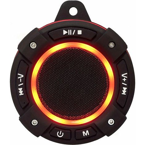 Enceinte Bluetooth portable avec jeux de lumière LED, radio FM et ventouse, son stéréo puissant sans fil, basses profondes pour la plage, la piscine, les fêtes et les vélos. (1/5)