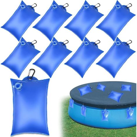 Sac Lestage Eau Bache Piscine 8 Pièces Poids Bache de Protection Piscine 21 x 35 cm Poids Sac Bâche Piscines Hors Sol avec Crochet (1/5)