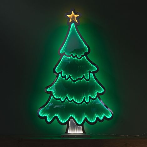 90cm Light up Standing Christmas Tree with Star Infinity Decoration with LEDs (1/5)