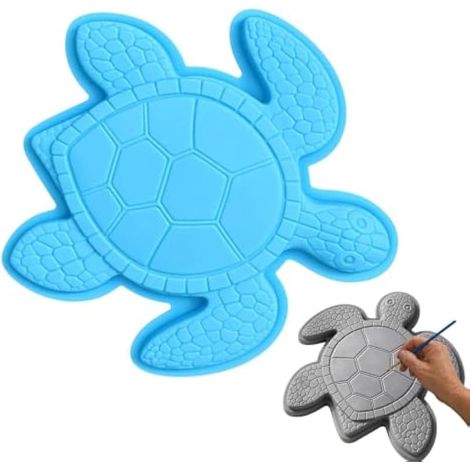 Moules à ciment pour pierres de pas - Tortue de mer amusante - À peindre (1/5)