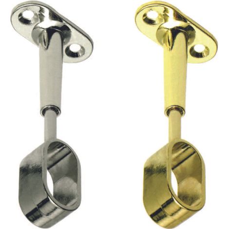 Reggitubo centrale regolabile ovale per armadio - mm.15x30, oro lucido