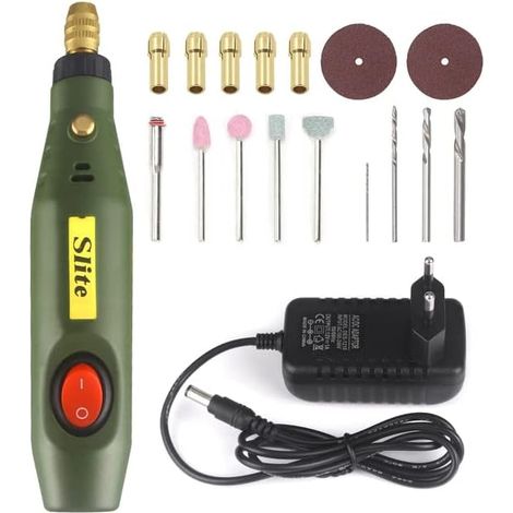 Kit Outil Rotatif Électrique Mini, Meuleuse 18000RPM, Polissage Haute Vitesse avec Accessoires, Sculpture Bois, Bijouterie, Bricolage DIY (1/5)
