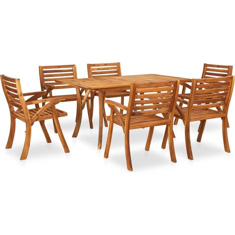 Set da pranzo da giardino 7 pz 150x90 cm in legno massello di acacia vidaXL (1/5)