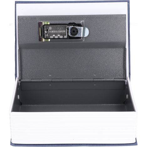 Caja fuerte clásica de acero con forma de libro y cerradura de combinación, color azul. Caja de almacenamiento para el hogar. (1/5)