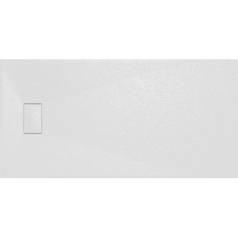 Aquariss SMC Slate Effect Shower Enclosure Tray Base 80cm Wide and Length 160cm White (1/5)
