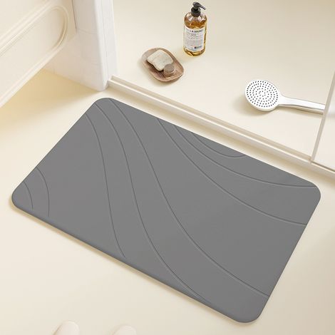 Tapis de salle de bain gris foncé 1 x 60 x 39 cm Paillasson antidérapant pour l'entrée de la salle de bain Tapis absorbant à séchage rapide (1/5)