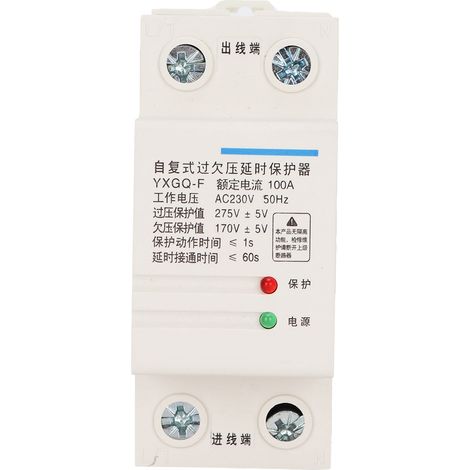 2P 100A Relais de Protection Automatique Surtension et Sous-Tension avec Temporisation et Rétablissement (1/5)