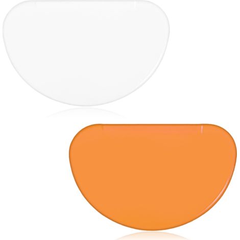 Corne Patisserie,Grattoir à Pâte en Plastique Coupe pâte,2 Pièces Plastique Racloir Patisserie Spatules,15,8x10,3cm(Orange,Blanc) (1/5)