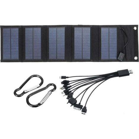 Chargeur solaire portable 70W, panneau photovoltaïque pliable avec sortie 5V DC (10 connecteurs) et port USB, station d'énergie mobile pour camping et voyages (1/5)