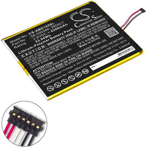 NX - Batterie tablette compatible Amazon 3.8V 6300mAh - 2955C758-000280 (1/4)