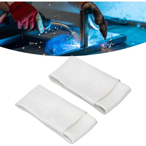 Ensemble de 2 protège-doigts en fibre de verre blanc cassé, cylindriques droits, protection du travail pour soudeurs, panneaux d'isolation thermique en forme de doigt pour soudage TIG. (1/5)