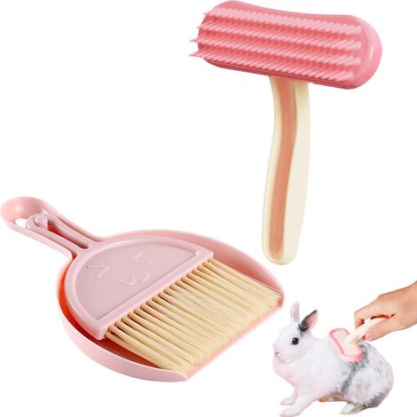 Ensemble Mini Pelle et Balayette Brosses de Toilettage en Silicone pour Lapins, Chatons, Chiots (1/5)