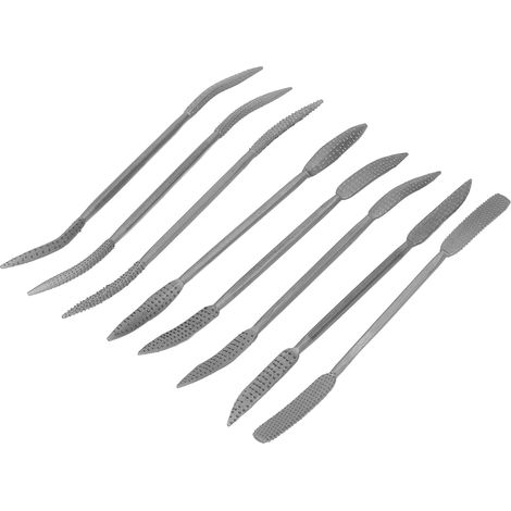 Lot de 8 limes à bois double face 20 cm, acier allié, râpes à main pour sculpture, menuiserie et polissage (1/5)