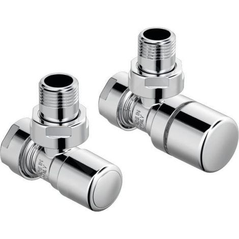 Zehnder Accessoires - Vanne d'angle Set A et raccord pour ligne de retour Standard Line 1/2, chrome 838888