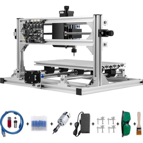 Mophorn – Kit de gravure CNC 3018 – Laser 500 mW – Zone de travail 30 x 18 cm – Vitesse de broche 10 000 tr/min – Pour bois, PVC, aluminium (1/5)