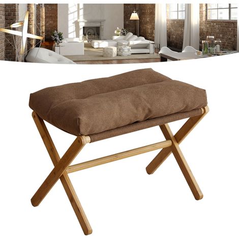 Klappbarer Fußhocker, modern, multifunktional, mit weichem Kissen, für Wohnzimmer, Schlafzimmer, Büro, Café (1/5)
