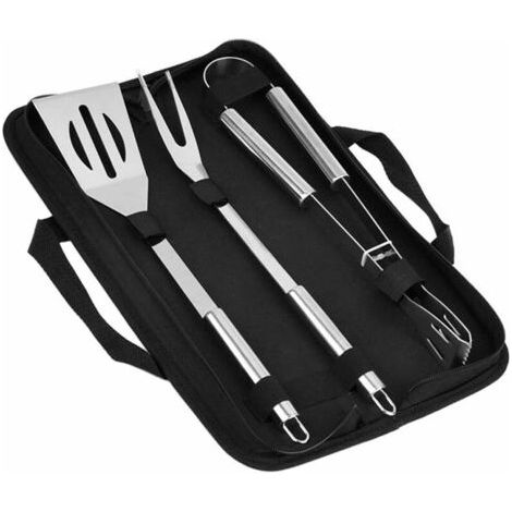 BUNTHAUS Outils de Barbecue , 3 pièces Accessoires de Barbecue Kit de Gril Ustensiles de Barbecue Outils de Barbecue Ensemble de Fourchette à Viande Pince à Barbecue Barbecue Spatule (1/5)