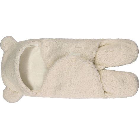 Sac de couchage bébé polaire ours abricot, doux et chaud pour poussette, maison, extérieur, naissance à 3 mois, 55x65 cm (1/5)
