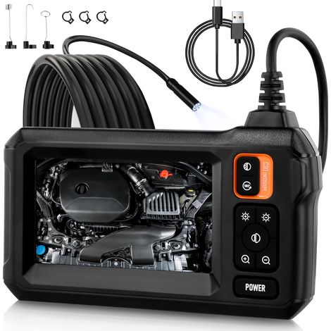 Endoskopkamera mit Licht, 8 mm 1080P HD, IP67 wasserdichte digitale Endoskop-Inspektionskamera, 5 m flexibles Schlangenkabel, 4,3-Zoll-LCD-Bildschirm, industrielles Endoskop