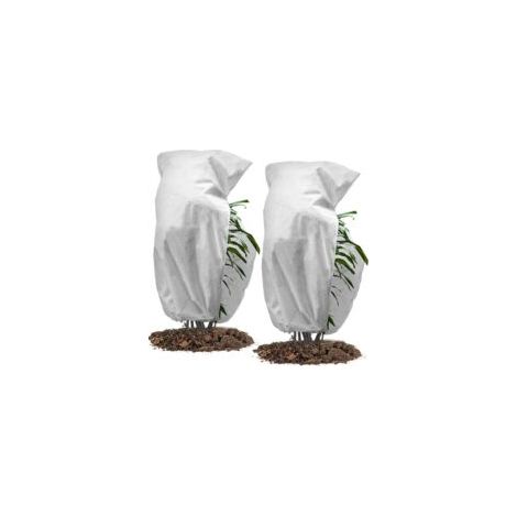 2pcs Housse de Protection pour Plantes, 50g/m² 120cm x 180cm Housse Hivernage Plante for Protection antigel Perméable, Coupe-Vent, Froid, Chaud et Anti-Insectes - Blanc (1/5)