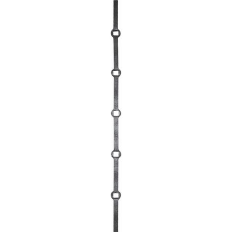 Barre carré à trous - Longueur 2000mm - 13 trous carre de 20mm - Acier - DECO FER FORGE