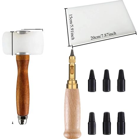 Lederlocher, Rotationsfunktion, Austauschbare Köpfe, Ein Set (1/2)