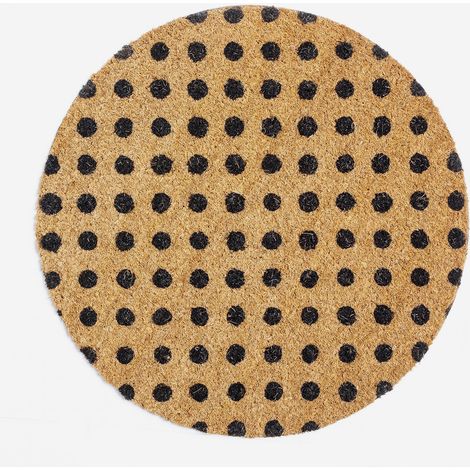 Runde Kokos-Fußmatte mit rutschfester Unterseite Dots (1/4)