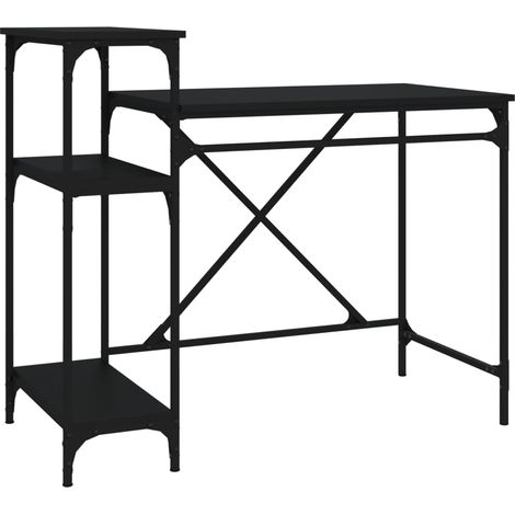 Maison Exclusive - Scrivania Ripiani Nera 105x50x90 cm Legno Multistrato e Ferro