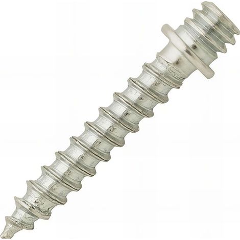 Scell-It – Lot de 100 pattes à vis bois zingué blanc M8 x 40 mm – Fixation colliers plomberie – Vissage rapide en série