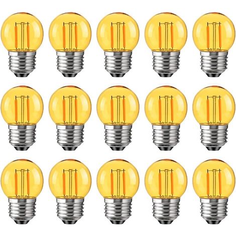 15er-Pack Vintage-E27-LED-Lampen G40, warmweißes, bernsteinfarbenes Licht (2000 K), dekorative Beleuchtung für Nachttischlampen für einen gesunden Schlaf, entspricht 10 W, inklusive Dimmer (1/5)