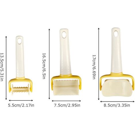 3 pièces - Rouleau à pâte - Emporte-pièce pour biscuits - Ustensiles de pâtisserie - Emporte-pièce - Rouleau à pâte pour biscuits - Blanc (1/4)