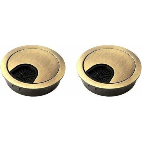 2 Stück Noële 60mm Kabeldurchführungsabdeckung für Büros, Schreibtische und Arbeitsplatten Material: Zinklegierung (Bronze) (1/5)