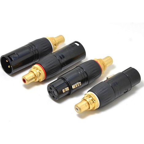 Adaptateur audio Hi-Fi vers XLR mâle/femelle plaqué or, lot de 4 (voir illustration). (1/5)