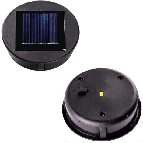 Solarleuchte Ersatzoberteil mit LED-Leuchtmittel, Solarpanel, Lampenschirm, Gartendeko