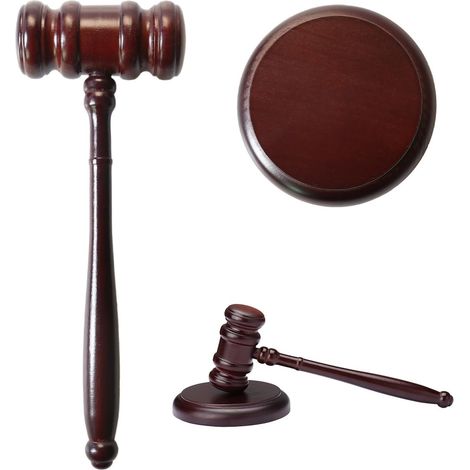 Marteau de Juge, Maillets en Bois, Marteau de Vente aux Enchères, Ensemble de Outils en Bois, pour Juge, Avocat, Tribunal aux Enchères, Entreprise (1/5)