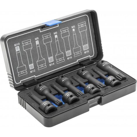 Jeu de douilles à impact Hogert HT6R006 1/2'' 8 unités