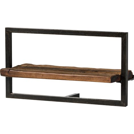 Wandregal Altholz 65x25x35 braun lackiert SEVILLA 08 (1/3)