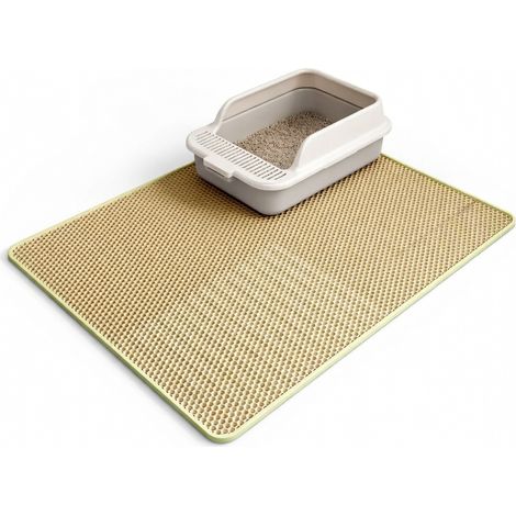 Tapis anti-sable pour bac à litière kaki double couche épaissi modèle 8 (1/5)