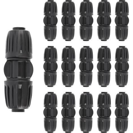 CCYKXA15 pièces Raccord droit à embout barbelé verrouillable 1/2 pouce pour tuyau d'irrigation 16mm - Connexions pour système d'arrosage goutte-à-goutte (1/5)