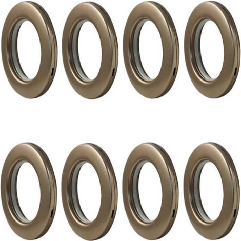 Beyamis Anneaux rideaux 40mm lot8 - Café mat pour tringle (1/4)