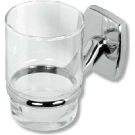 Novaservis Orfeus - Portacepillos de dientes con vaso, cromo/vidrio 6906,0