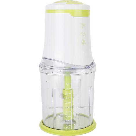 1-Liter-Küchenmaschine, elektrischer Fleischwolf, kleiner Knoblauchzerkleinerer, tragbarer Knoblauchzerkleinerer für Paprika, Chili, Obst, Gemüse und Fleisch (1/5)