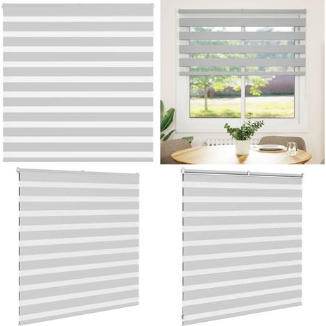 vidaXL Zebrarollo Hellgrau 140x100 cm Stoffbreite 135,9 cm Polyester (1/5)